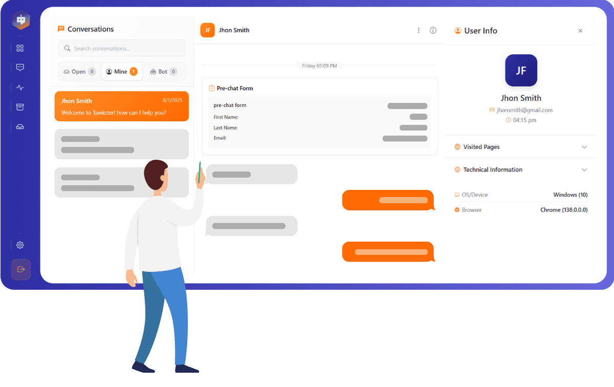 Tawkster Chat Interface